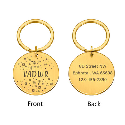 Etichetă personalizată pentru câine, din oțel inoxidabil, etichete de identificare gravate cu numele pentru zgarda de câine.