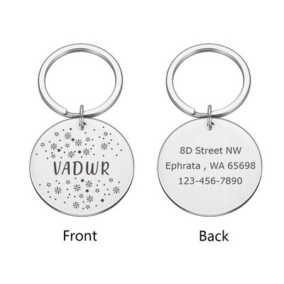 Etichetă personalizată pentru câine, din oțel inoxidabil, etichete de identificare gravate cu numele pentru zgarda de câine.