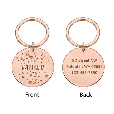 Etichetă personalizată pentru câine, din oțel inoxidabil, etichete de identificare gravate cu numele pentru zgarda de câine.