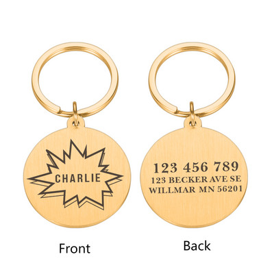 Prilagodljiva gravirana identifikacijska oznaka za kućne ljubimce za pločicu s imenom psa, mačje šape, personalizirani broj adrese, pseća ogrlica, privjesak za identifikaciju protiv gubitka