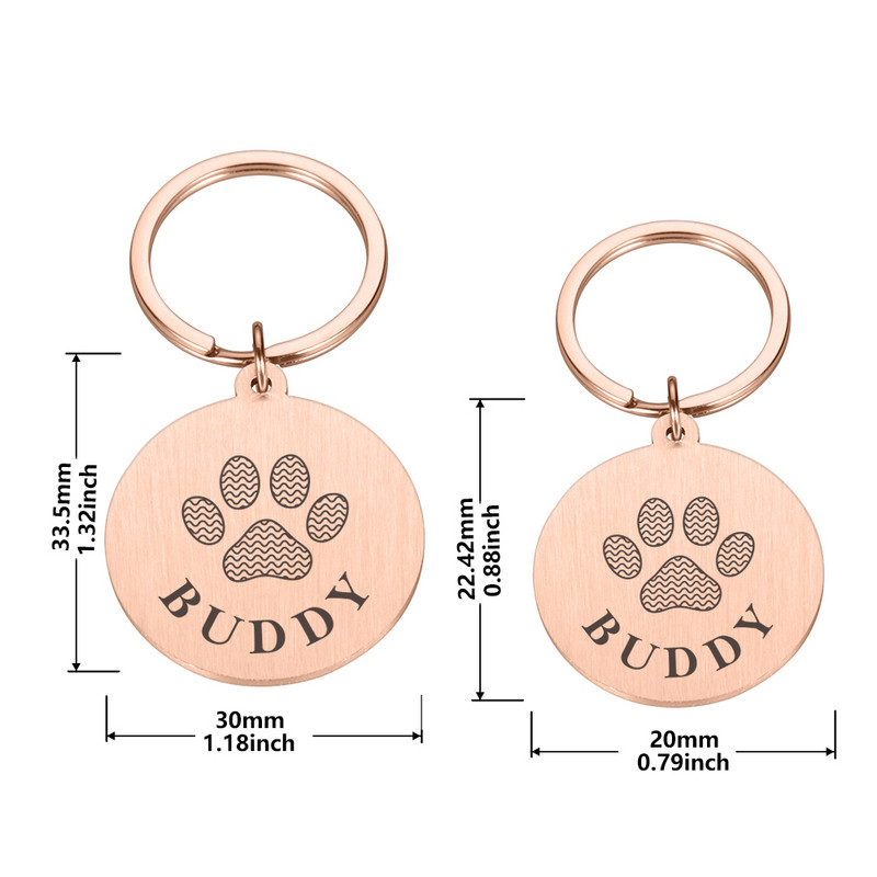 Prilagodljiva gravirana identifikacijska oznaka za kućne ljubimce za pločicu s imenom psa, mačje šape, personalizirani broj adrese, pseća ogrlica, privjesak za identifikaciju protiv gubitka