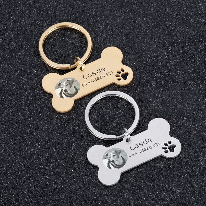 Δωρεάν χαραγμένη ετικέτα ταυτότητας κατοικίδιου Προσαρμοσμένη ετικέτα με όνομα κατοικίδιου για το κολάρο για κουτάβι σκύλου Προσαρμοσμένη ετικέτα μενταγιόν Αξεσουάρ για κατοικίδια με κόκκαλο