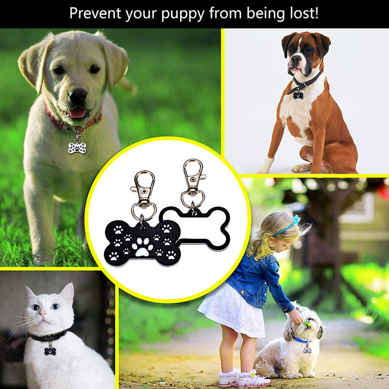 Dropshipping Etichetă personalizată pentru câini Etichete de identificare pentru pisici Accesorii pentru zgarda pentru animale de companie Etichetă cu nume personalizate zgarda pentru câini din oțel inoxidabil