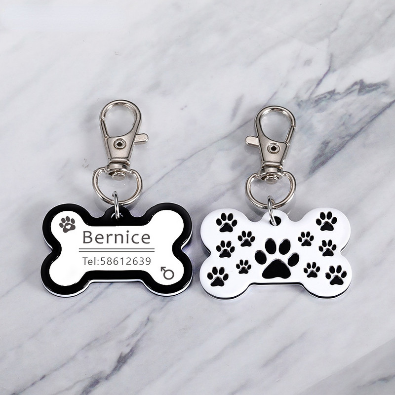 Dropshipping Etichetă personalizată pentru câini Etichete de identificare pentru pisici Accesorii pentru zgarda pentru animale de companie Etichetă cu nume personalizate zgarda pentru câini din oțel inoxidabil