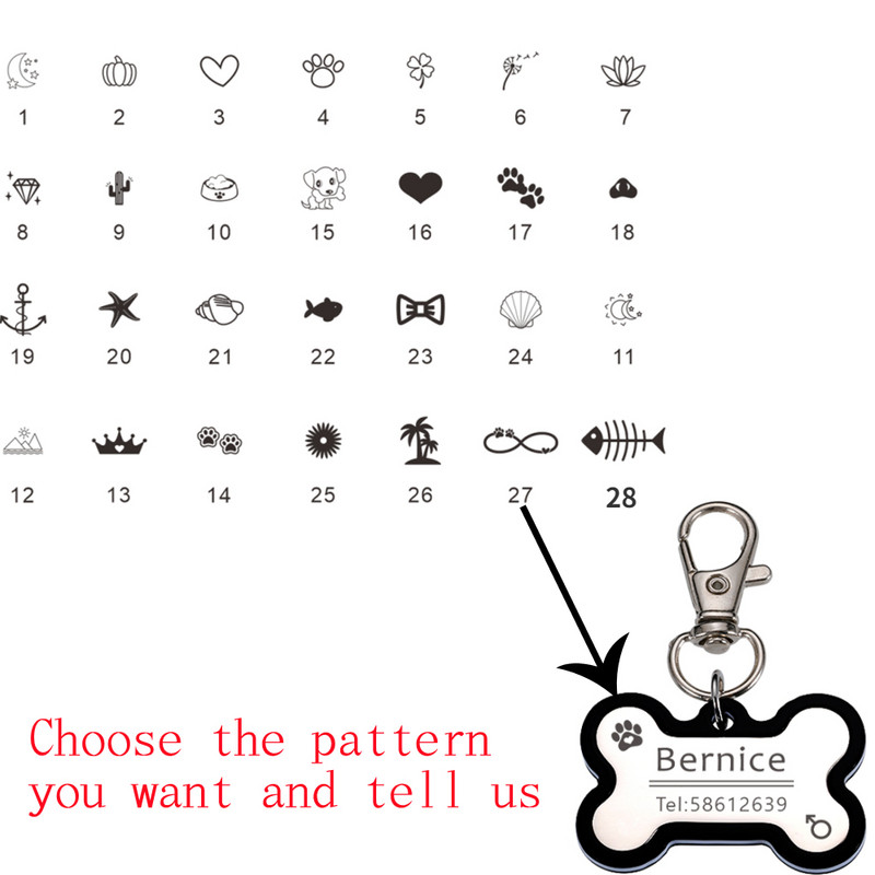 Dropshipping Etichetă personalizată pentru câini Etichete de identificare pentru pisici Accesorii pentru zgarda pentru animale de companie Etichetă cu nume personalizate zgarda pentru câini din oțel inoxidabil