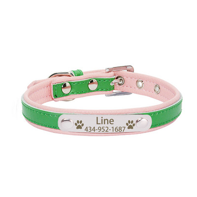 Εξατομικευμένη χαραγμένη ταυτότητα Ετικέτα ονόματος για κολάρο σκύλου για μικρά μεσαία μεγάλα σκυλιά Προσαρμοσμένη πινακίδα τύπου Μαλακό δέρμα για κουτάβι κατοικίδιο ζώο κολάρο σκύλου