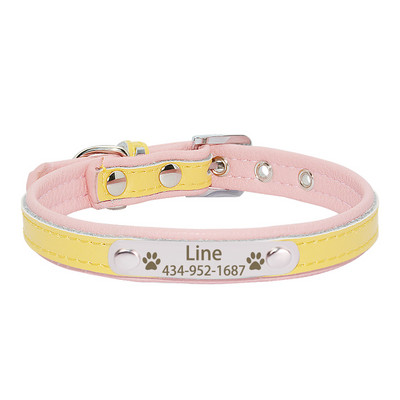 Εξατομικευμένη χαραγμένη ταυτότητα Ετικέτα ονόματος για κολάρο σκύλου για μικρά μεσαία μεγάλα σκυλιά Προσαρμοσμένη πινακίδα τύπου Μαλακό δέρμα για κουτάβι κατοικίδιο ζώο κολάρο σκύλου