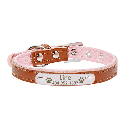 Εξατομικευμένη χαραγμένη ταυτότητα Ετικέτα ονόματος για κολάρο σκύλου για μικρά μεσαία μεγάλα σκυλιά Προσαρμοσμένη πινακίδα τύπου Μαλακό δέρμα για κουτάβι κατοικίδιο ζώο κολάρο σκύλου