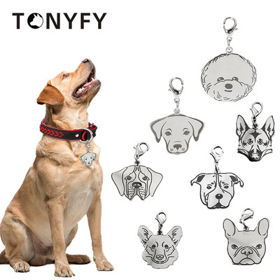 Etichete de identificare pentru câini de companie Gravura personalizată cu nume personalizat Accesorii pentru gulerul cățelușului Plăcuță de identificare pentru animale de companie pentru toate animalele de companie Breloc cu pandantiv anti-pierdere