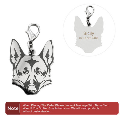 Oznake za identifikaciju pasa kućnog ljubimca Personalizirano ugravirano prilagođeno ime Pribor za ogrlicu za štene Pločica s imenom za sve kućne ljubimce Anti-lost Privjesak za ključeve