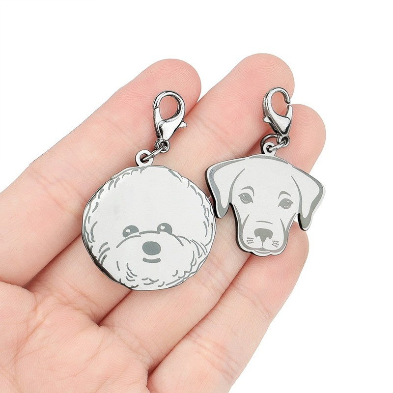 Oznake za identifikaciju pasa kućnog ljubimca Personalizirano ugravirano prilagođeno ime Pribor za ogrlicu za štene Pločica s imenom za sve kućne ljubimce Anti-lost Privjesak za ključeve