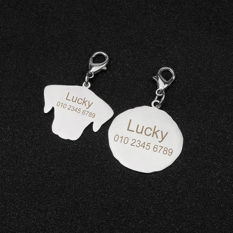 Oznake za identifikaciju pasa kućnog ljubimca Personalizirano ugravirano prilagođeno ime Pribor za ogrlicu za štene Pločica s imenom za sve kućne ljubimce Anti-lost Privjesak za ključeve