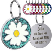 Etichetă personalizată de identificare pentru câini pentru pisici Etichete rotunde personalizate Etichetă cu plăcuță de identificare pentru guler din oțel inoxidabil gravat pentru câini, pisici, accesorii pentru animale de companie