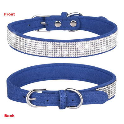 Κολάρα για κουτάβι Rhinestone Bling Ρυθμιζόμενο δερμάτινο κολάρο γατάκι με παπιγιόν για μικρόσωμους μεσαίους σκύλους Γάτες Chihuahua Pug Yorkshire