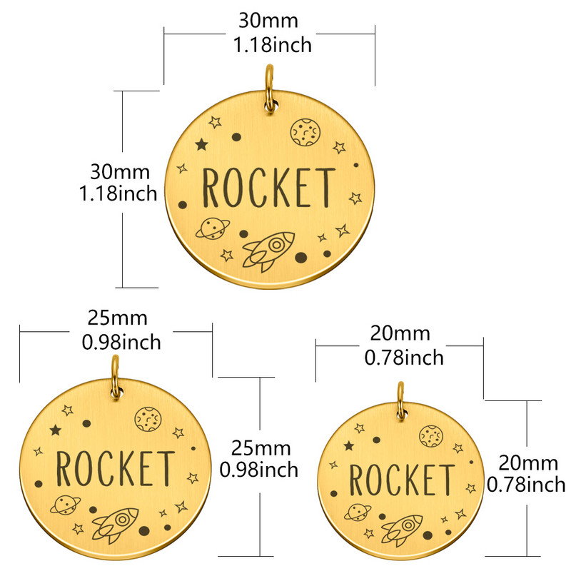 Gravura personalizată gratuită Etichete cu nume de pisică pentru animale de companie Etichetă de identificare pentru câine personalizată Accesorii pentru guler Plăcuță de identificare Breloc metal cu pandantiv anti-pierdere