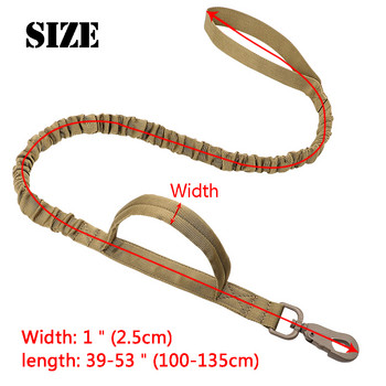 Tactical Dog Leash Nylon No-Pull Bungee Dog Training Leads Military Elastic Buffer Dog Leash for Medium Large Dog Set