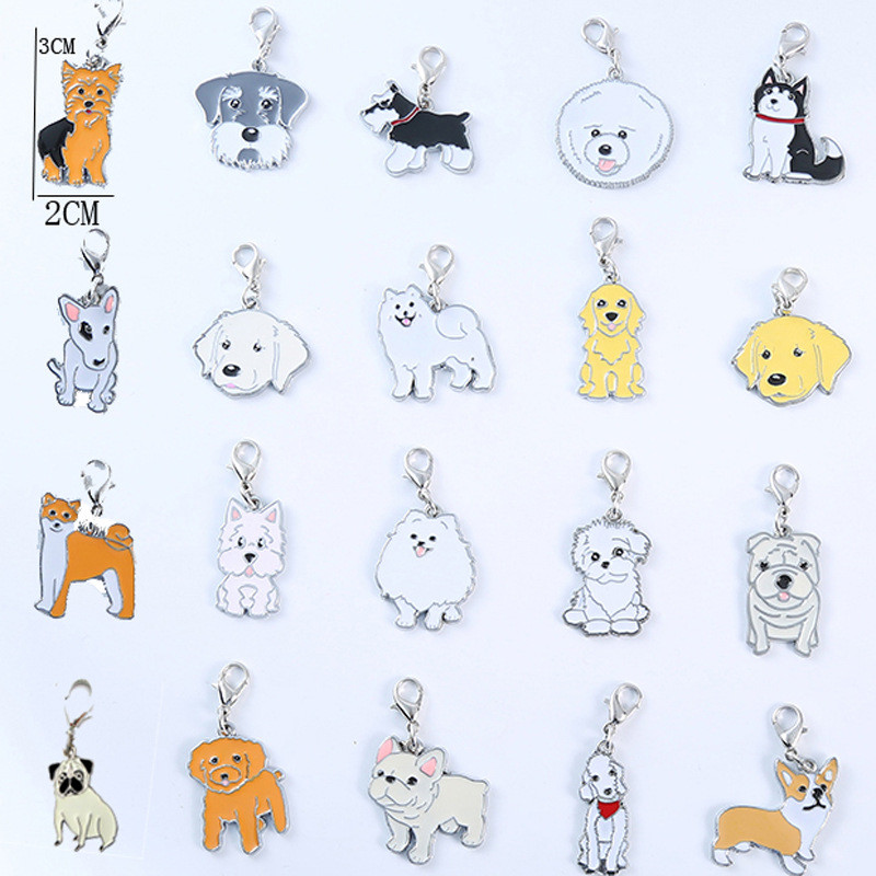 Suņa kaklasiksnas piekariņas ID birka ar dažādiem suņu veidiem, bezmaksas gravēšana mājdzīvnieku personalizēta kaklarota vārda dzimšanas dienas identifikācijas zīme kucēnu aksesuāri