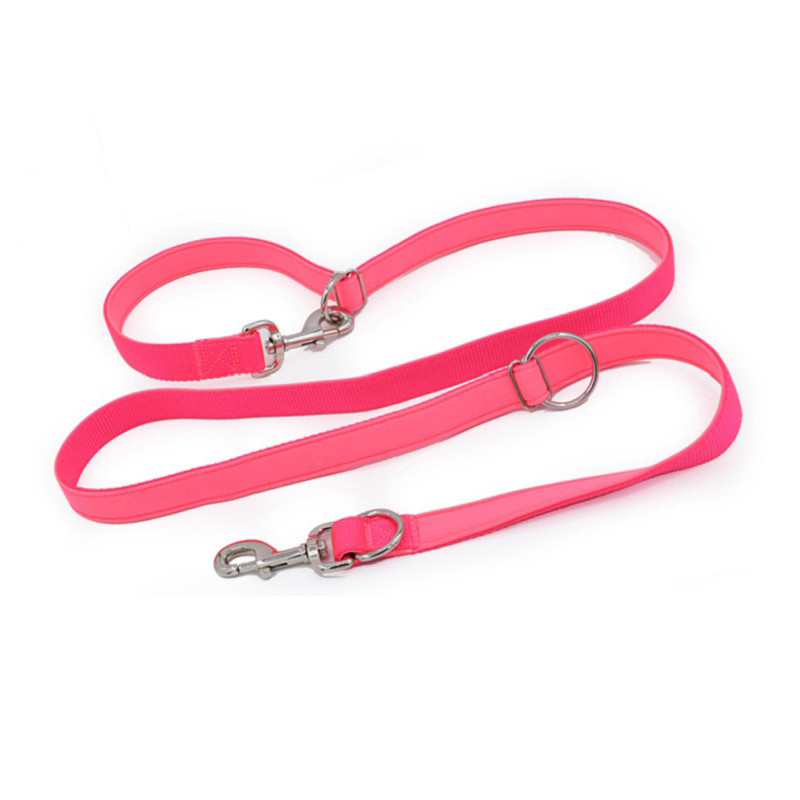 Pânză de scufundări Lesă pentru câini căptușită Capete dublu, două lese pentru câini, guler cu lanț P, frânghie lungă, scurtă, reglabilă, curele de antrenament pentru alergare