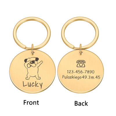 Εξατομικευμένο μετάλλιο ταυτότητας σκύλων με χαρακτική πινακίδα για γάτα σκύλου Επιλέξτε μοτίβο Ετικέτες ταυτότητας κατά της απώλειας Εξατομικευμένη ετικέτα για κολάρο κουταβιού για κατοικίδια