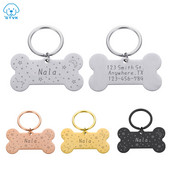 Εξατομικευμένη ετικέτα ταυτότητας σκύλου Χαραγμένες ετικέτες κατοικίδιων σκύλων Αξεσουάρ για κολάρο Προσαρμοσμένες ετικέτες ονόματος γάτας για σκύλους Κολιέ Μενταγιόν Αξεσουάρ