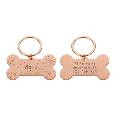 Εξατομικευμένη ετικέτα ταυτότητας σκύλου Χαραγμένες ετικέτες κατοικίδιων σκύλων Αξεσουάρ για κολάρο Προσαρμοσμένες ετικέτες ονόματος γάτας για σκύλους Κολιέ Μενταγιόν Αξεσουάρ