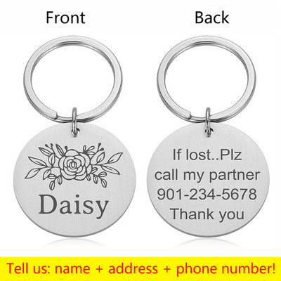 Προσαρμοσμένο όνομα Ετικέτες διεύθυνσης κατοικίδιου σκύλου Ετικέτες κολάρο γάτας Αξεσουάρ Διακόσμηση Ταυτότητα κατοικίδιων ετικέτες σκύλου Κολάρα από ανοξείδωτο ατσάλι Ετικέτα γάτας