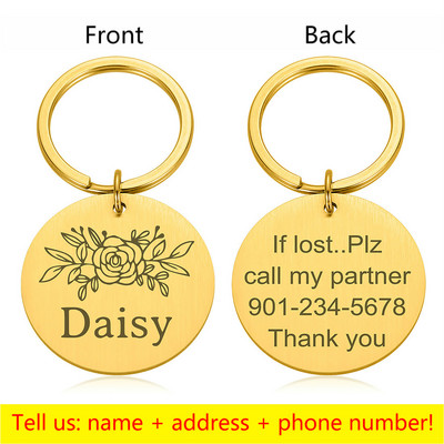 Προσαρμοσμένο όνομα Ετικέτες διεύθυνσης κατοικίδιου σκύλου Ετικέτες κολάρο γάτας Αξεσουάρ Διακόσμηση Ταυτότητα κατοικίδιων ετικέτες σκύλου Κολάρα από ανοξείδωτο ατσάλι Ετικέτα γάτας