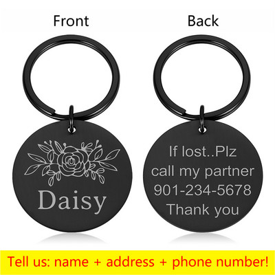 Προσαρμοσμένο όνομα Ετικέτες διεύθυνσης κατοικίδιου σκύλου Ετικέτες κολάρο γάτας Αξεσουάρ Διακόσμηση Ταυτότητα κατοικίδιων ετικέτες σκύλου Κολάρα από ανοξείδωτο ατσάλι Ετικέτα γάτας