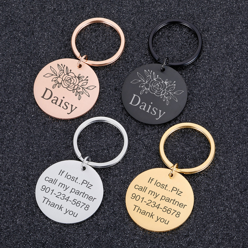 Προσαρμοσμένο όνομα Ετικέτες διεύθυνσης κατοικίδιου σκύλου Ετικέτες κολάρο γάτας Αξεσουάρ Διακόσμηση Ταυτότητα κατοικίδιων ετικέτες σκύλου Κολάρα από ανοξείδωτο ατσάλι Ετικέτα γάτας