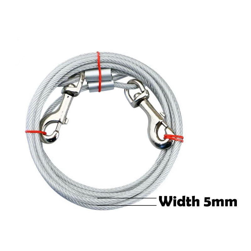 3M/5M/10M terastraadist lemmikloomarihmad kahele koerale, 3-värviline hammustusvastane sidumiskaabel välistingimustes kasutamiseks mõeldud koerarihmaga topeltrihm