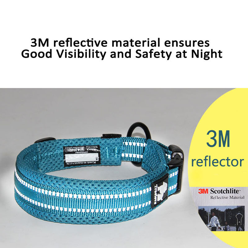 Guler de nailon reglabil pentru câini Truelove Guler reflectorizant căptușit din plasă pentru dresaj de câini Colier confortabil pentru câini în aer liber pentru animale de companie