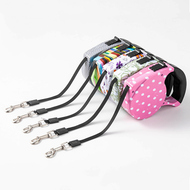 5M πολύχρωμο αναδιπλούμενο λουρί σκύλου που εκτείνεται για κουτάβι για βόλτα με λουριά για σκύλους κατοικίδιων ζώων Ελεύθερα λουριά για τρέξιμο