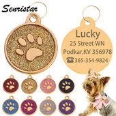 Isikupärastatud lemmiklooma kassi koera ID silt Kohandatud graveeritud koerasildi nimi Telefoni aadress Kuldne metallist käpa koera sildid Kutsika buldogi koera tarvikud