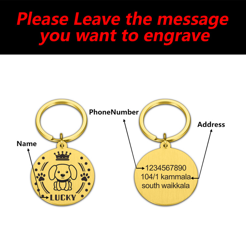 Isikupärastatud lemmiklooma ID-sildid Medal Graveerimine Koera kaelarihm nimenumbriga Kassipojad Koerad Kaotsiminekuvastane ripats Kohandatud isetegemise tarvikud