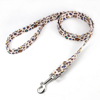 Κολάρα σκυλιών με λουρί Ρυθμιζόμενο κολάρο για κατοικίδια για μικρούς μεσαίου μεγέθους σκύλους και γάτες, κολάρο εκτύπωσης λεοπάρδαλης από καμβά Μαλακό και άνετο