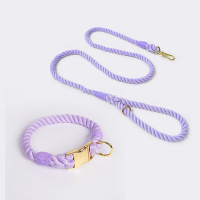 Set de lesă și guleră pentru câini de 1,2 m, nailon, multifuncțional, frânghie colorată din bumbac pentru mic, mediu, mare, accesorii pentru animale de companie