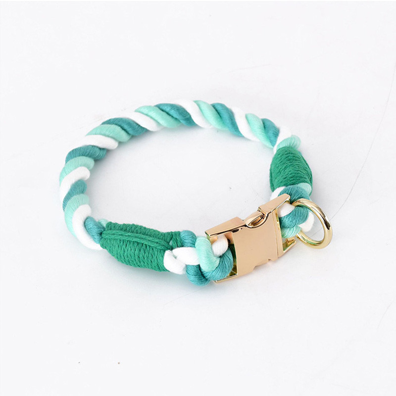 Set de lesă și guleră pentru câini de 1,2 m, nailon, multifuncțional, frânghie colorată din bumbac pentru mic, mediu, mare, accesorii pentru animale de companie