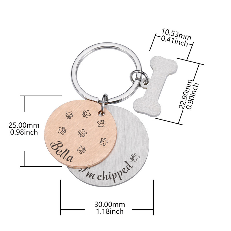 Προσαρμόσιμο γιακά σκύλου Ετικέτες διεύθυνσης για σκύλους Μετάλλιο με χαρακτικό όνομα Αξεσουάρ γατάκι κουταβιού Εξατομικευμένη αλυσίδα κολιέ γάτας