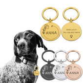 Προσαρμοσμένο Όνομα κατά της απώλειας Tel Dog ID Ετικέτες Εξατομικευμένη πινακίδα ονόματος για γάτα Puppy Dog Πιάτο με όνομα κατοικίδιου Αξεσουάρ κρεμαστό κολάρο