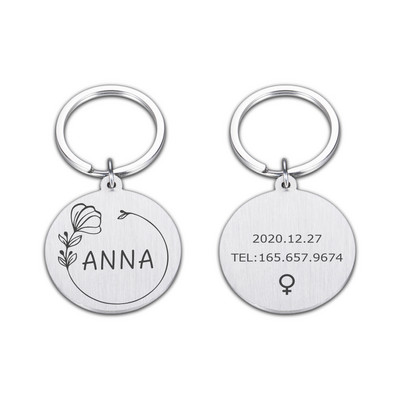 Προσαρμοσμένο Όνομα κατά της απώλειας Tel Dog ID Ετικέτες Εξατομικευμένη πινακίδα ονόματος για γάτα Puppy Dog Πιάτο με όνομα κατοικίδιου Αξεσουάρ κρεμαστό κολάρο