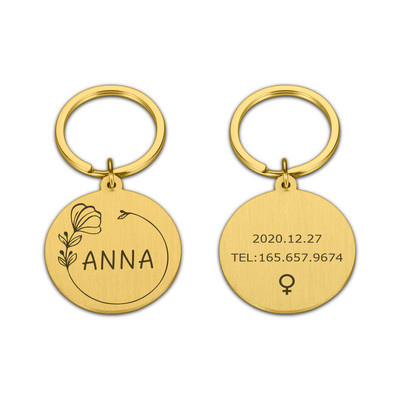 Προσαρμοσμένο Όνομα κατά της απώλειας Tel Dog ID Ετικέτες Εξατομικευμένη πινακίδα ονόματος για γάτα Puppy Dog Πιάτο με όνομα κατοικίδιου Αξεσουάρ κρεμαστό κολάρο