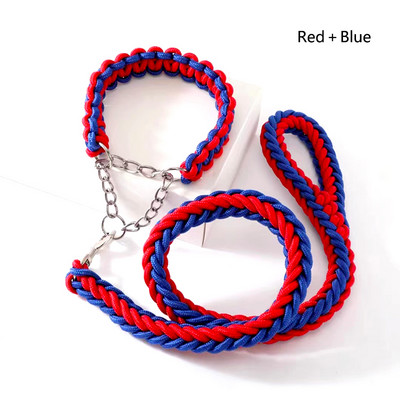 130cm lesă pentru câini din nailon aspru, super rezistent, pânză verde armată, zgarzi reglabile pentru câini cu două rânduri, set de lese pentru câini medii mari