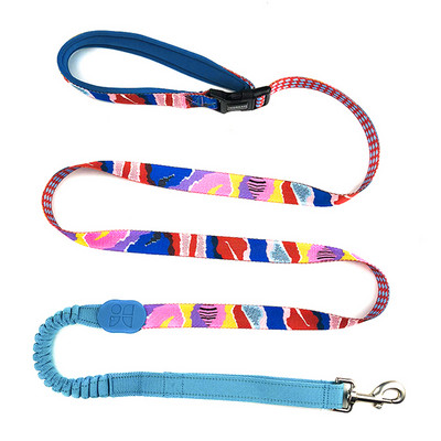 Handsfree Bungee Dog Leash Extension Extension Reflektivni najlonski podstavljeni povodac s dvostrukom ručkom za planinarenje, trčanje, male velike pse