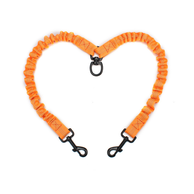 Cuplaj dublu pentru lesă pentru câini, reflectorizant puternic, cu absorbție dublă a șocurilor, lesă pentru animale de companie, 360°, fără încurcătură pentru câini mici, mijlocii mari