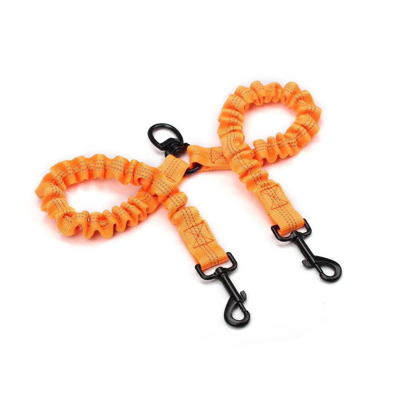 Cuplaj dublu pentru lesă pentru câini, reflectorizant puternic, cu absorbție dublă a șocurilor, lesă pentru animale de companie, 360°, fără încurcătură pentru câini mici, mijlocii mari