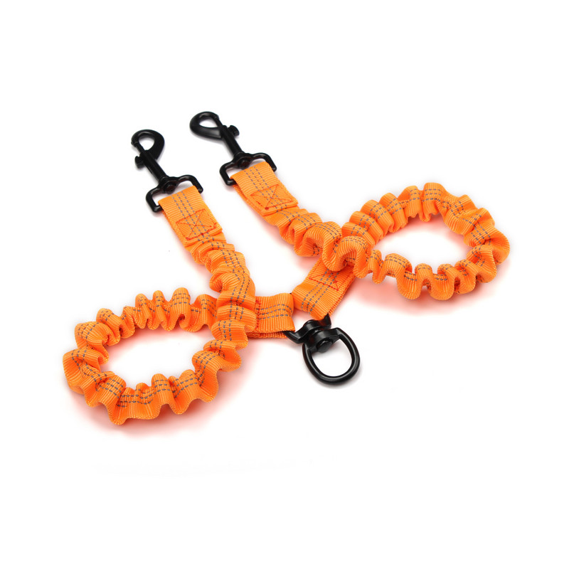 Cuplaj dublu pentru lesă pentru câini, reflectorizant puternic, cu absorbție dublă a șocurilor, lesă pentru animale de companie, 360°, fără încurcătură pentru câini mici, mijlocii mari