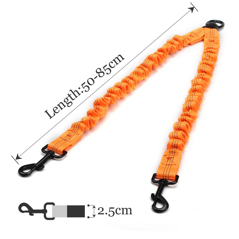 Cuplaj dublu pentru lesă pentru câini, reflectorizant puternic, cu absorbție dublă a șocurilor, lesă pentru animale de companie, 360°, fără încurcătură pentru câini mici, mijlocii mari