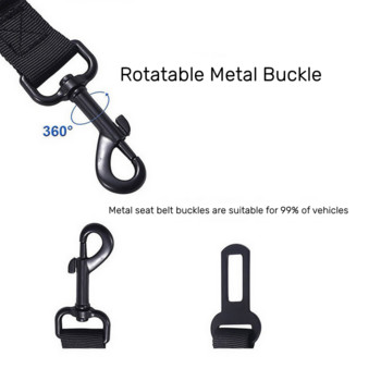 3-в-1 предпазен колан за кола за кучета, регулируем домашен любимец, куче, котка, предпазна каишка за кола, колани за превозни средства, светлоотразителни колани от найлоново въже, аксесоари за кучета