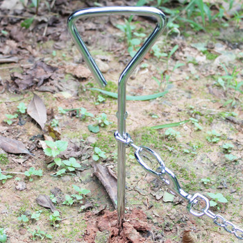 Анти-навиване Тежка спирала Ground Dog Tie Out Stake Garden Yard Неръждаема стомана Pet Leash Tie Dog Ground Stake Dog Peg