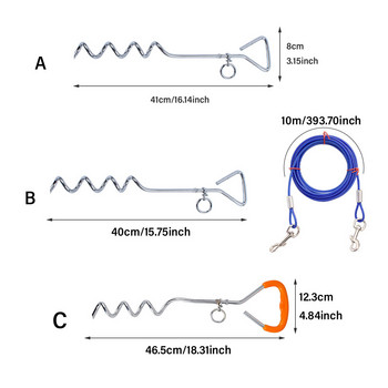 Анти-навиване Тежка спирала Ground Dog Tie Out Stake Garden Yard Неръждаема стомана Pet Leash Tie Dog Ground Stake Dog Peg